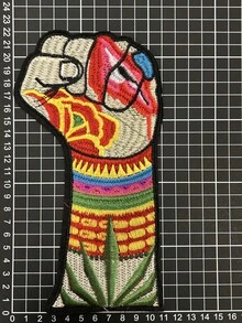 1 pieza Parche Bordado Termoadhesivo Para Ropa Con Diseño de Puño - Multicolor - Ver 3