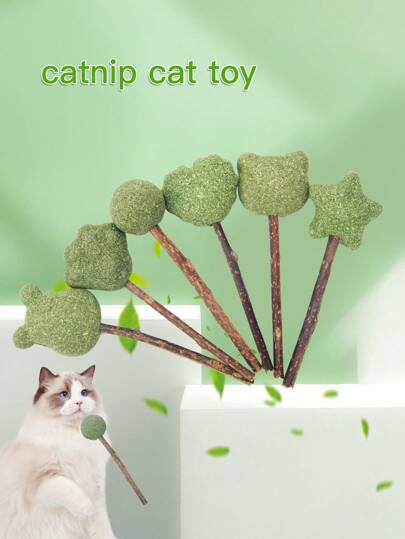 أدوات التسلية للقطط، مجموعة 3 أعواد كات تيزر و كرات النعناع ذات شكل عشوائي، ألعاب القطط الممتعة و الجذابة