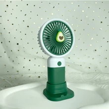 1pc Rechargeable Portable Handheld Fruit Shaped Mini Fan With Phone Stand Function