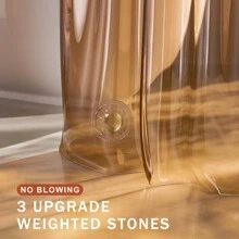 AmazerBath Shower Curtain Liner, 100% EVA Soft Clear Green Heavy Duty Shower Curtain And Liner 2-In-1, 72x72 Luxury Plastic Weighted Bathroom Shower Liner, 12 Rustproof Grommets & 3 Heavyweight Stones - 焦糖拿鐵 - 查看 3