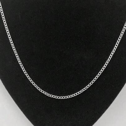 Corrente Cordão Masculino/60cm Fino Aço Inoxidável Prata/3mm1x1