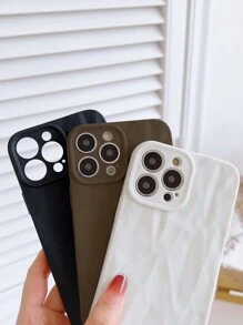 3 Stücke / Set Unifarben Mode Spray lackierte Luxus Falten vollen Körper schützende Handyhülle kompatibel mit iPhone 15/15 Pro/15 Pro Max/15 Plus/11/12/13/14/Xs/Xr/11 Pro/11 Pro Max/12 Pro/12 Pro Max/13 Pro/13 Pro Max/14 Pro/14 Pro Max/14 Plus/7 Plus/8 Plus/8/Se2 - Verschiedenfarbig - Übersicht 3