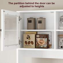 Furchen Alacena Cocina 180 cm, Mueble Auxiliar de Cocina con 2 Puertas de Cristal y 4 cajones, se envía en 2 Paquetes, para Cocina, Comedor 80 x 40 x 180 cm Blanco - Blanco - Ver 8