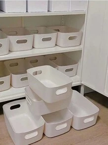 White Storage Box Jewelry Organizer Plastic Box Simple Cosmetics Storage Box Hair Clips Makeup Organizer - White - View 7