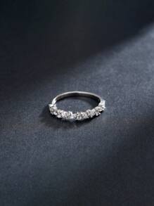 MODIAN 925 Sterling Silver Simple Stackable Cubic Zirconia Finger Rings For Women Solid Exquisite Fine Ring Fashion Jewelry Gift