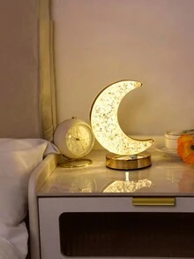 1 Đèn Bàn Sạc LED, Quà Tặng Sinh Nhật Ngôi Sao & Mặt Trăng Trang Trí Hiện Đại, Đèn Xung Quanh, Đèn Ngủ Cảm Ứng Mờ Để Trang Trí Phòng Ngủ - Vàng - Xem 4