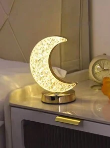 1 Đèn Bàn Sạc LED, Quà Tặng Sinh Nhật Ngôi Sao & Mặt Trăng Trang Trí Hiện Đại, Đèn Xung Quanh, Đèn Ngủ Cảm Ứng Mờ Để Trang Trí Phòng Ngủ - Vàng - Xem 2