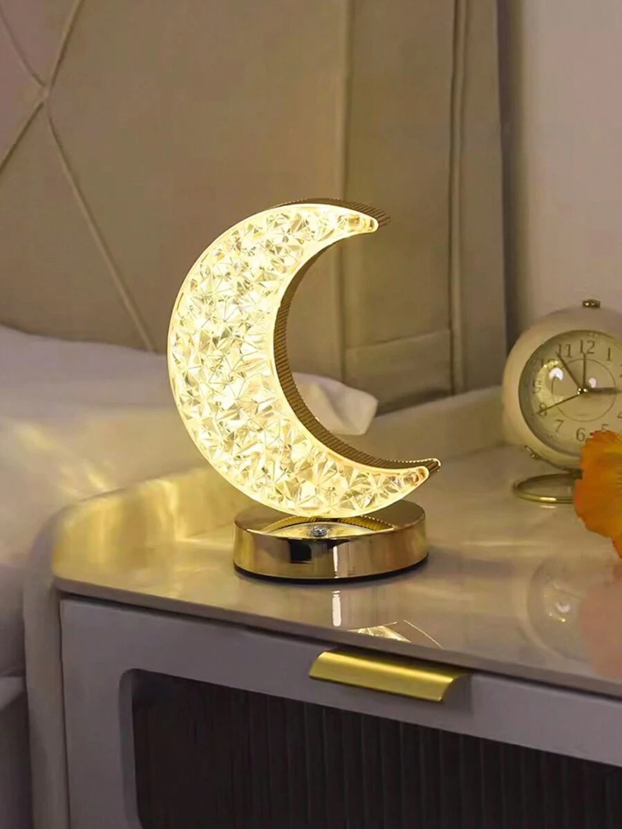 1 Đèn Bàn Sạc LED, Quà Tặng Sinh Nhật Ngôi Sao & Mặt Trăng Trang Trí Hiện Đại, Đèn Xung Quanh, Đèn Ngủ Cảm Ứng Mờ Để Trang Trí Phòng Ngủ