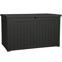 870L Extra Large Outdoor Garden Tool Storage Box Patio Utility Deck Container - Black - View 1