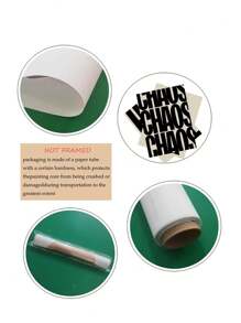 3 件，复古风格黑色和米色引文，Chill Home，Chaos，纹理单色海报，印刷帆布画，无框架，墙壁艺术 - 彩色 - 查看 8