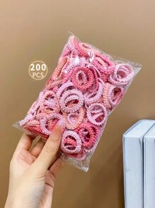 1 件裝 200 件粉紅色高彈性兒童裙邊髮帶 - 粉色 - 查看 6