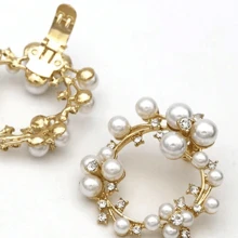 1pc Luxury High-End Circular Rhinestone Floral Detachable Metal Bride/Bridesmaid Shoe Clip, Shoe Decoration Accessory
