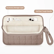 ETRONIK Puffy Laptop Sleeve 13 Inch 14 Inch, Laptop Case For MacBook Pro 14 Inch Laptop Sleeve, MacBook Air M2 Sleeve 13 Inch, IPad Pro 12.9, Cute Puffer Laptop Cover Carrying Case With Pocket - Khaki - View 5