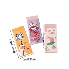 Borrador Que Limpia Sin Migajas, Borrador De Dibujos Animados Creativo Para Estudiantes, Suministros Escolares - Morado - Ver 2