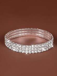 1入款時尚鑲鑽彈性手環,女士日常配件