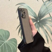 Simple Tree Pattern Full Coverage Lens Protective Phone Case, Compatible With Iphone 15promax / Compatible With Samsung / Compatible With Huawei,International Version, Not The Domestic Version - Grey - View 4
