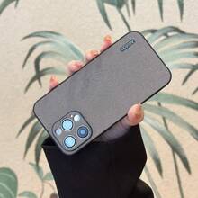 Simple Tree Pattern Full Coverage Lens Protective Phone Case, Compatible With Iphone 15promax / Compatible With Samsung / Compatible With Huawei,International Version, Not The Domestic Version - Grey - View 3
