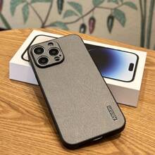 Simple Tree Pattern Full Coverage Lens Protective Phone Case, Compatible With Iphone 15promax / Compatible With Samsung / Compatible With Huawei,International Version, Not The Domestic Version - Grey - View 2