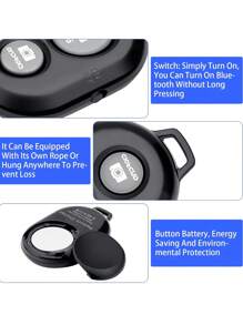 Wireless Camera Shutter Remote Control For Smart Phones- Compatible With IOS/Android, Compatible With IPad, Compatible With IPod, Tablet, HD Selfie Clicker For Photos & Videos. Remote Shutter Compatible With IPhone, Compatible With IPad Suitable For Summer Vacation, Travel Holiday, Portable Camera Shutter Wireless Shutter - One Size - View 8