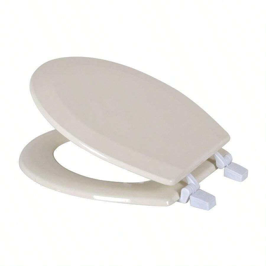 J&V Textiles Round Wooden Toilet Seat With Beveled Edge - 米色 - 查看 1