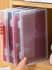 1 hộp đựng hồ sơ A4 trong suốt, hộp đựng hồ sơ đăng ký hộ khẩu gia đình & giấy chứng nhận tài sản, lưu trữ phân loại thẻ căn cước & giấy phép - trong suốt - Xem 1