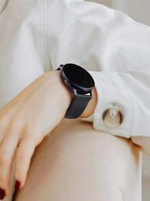 1入組手錶錶帶，兼容Galaxy Watch4 5 40mm 44mm，20mm矽膠兼容Samsung Galaxy Watch 4 6 Classic 43mm 47mm 42 46mm運動手環手鍊智能手錶錶帶配件，無縫隙設計 - 黑色 - 查看 6