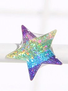 Miếng dán hình ngôi sao lấp lánh 3D màu hồng và trắng, miếng dán trang trí nhật ký pha lê Rhinestone Ins Quay lại trường - Hồng - Xem 4