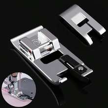 Sewing Machine Locking Hem Presser Foot Set Fabric Edge Sewing Presser Foot Accessories Low Shank Snap-On - Silver - View 4