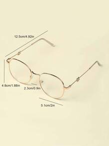 1pc Unisex Kids' Metal Frame Decorative Fashion Eyeglasses, Cute Nerd Glasses