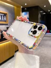 1pc Fashionable Thickened Transparent Tpu Phone Case With Colored Drawing Pattern, Shockproof, Compatible With Iphone - Multicolor - View 4