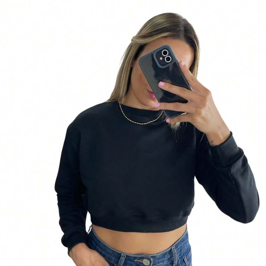 Women Sweatshirts - 黑色 - 查看 1