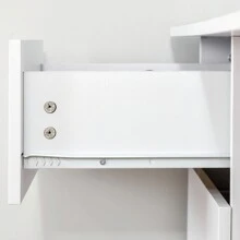HOMCOM 120cm Computer Desk, Writing Table, PC Workstation With 3 Storage Shelves And Drawers - White - View 5