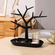 1pc Creative Branch Shaped Jewelry Storage Hanging Rack For Earrings Rings Necklaces Bracelets Display - Black - View 2