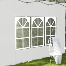 Outsunny Gazebo Side Panels With Window For 3x3(M) Or 3x4m Pop Up Gazebo, 2 Pack Sides Replacement - White - View 9