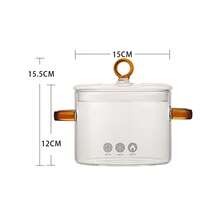Ly Nồi Súp Kính trong suốt Nồi Khí ga Mở Ngọn lửa Nhỏ bé Nồi Mini Súp Nồi - trắng - Xem 5