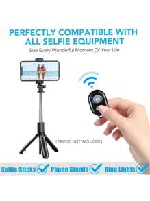 Wireless Camera Shutter Remote Control For Smart Phones- Compatible With IOS/Android, Compatible With IPad, Compatible With IPod, Tablet, HD Selfie Clicker For Photos & Videos. Remote Shutter Compatible With IPhone, Compatible With IPad Suitable For Summer Vacation, Travel Holiday, Portable Camera Shutter Wireless Shutter - One Size - View 5
