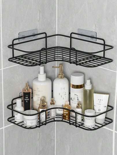 1pc Bathroom Shelf, Shower Caddy Rack, Bathroom Kitchen No-Drill Triangle Storage Rack,Punch-Free Bathroom Storage Rack