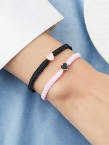 2入組手鍊,匹配手鍊,可調整股份的最佳朋友手鍊,手工魅力友誼手鍊項鍊,適用於青少年女孩女性夫婦情侶情人節禮品 - 彩色 - 查看 3