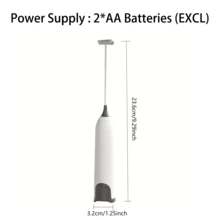 BALASHOV 电动奶泡器厨房饮料起泡器搅拌器搅拌器咖啡卡布奇诺奶精搅拌器泡沫混合搅拌器打蛋器，超棒节日礼物 - 白色 - 查看 3