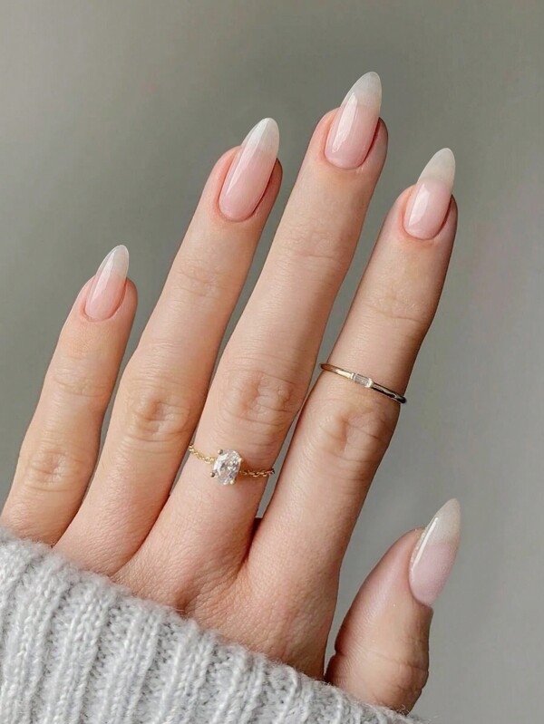 اضف الرومانسية 24 قطعة اكريليك كاملة بلون حليبي ابيض بالكامل بشكل لوزي طويل ذات تغطية متوسطة للأظافر الكاذبة، مناسبة للأحزاب، حفلات الرقص، لبس اليومي، إمدادات الأظافر اضافر صناعيه اظافر اصطناع