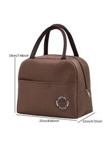 1入組保溫午餐盒袋，厚鋁箔便當袋，工作與外出午餐盒袋，野餐手提袋，學校組織者袋，老師收納袋，教室袋，教室組織袋 - 棕色 - 查看 4