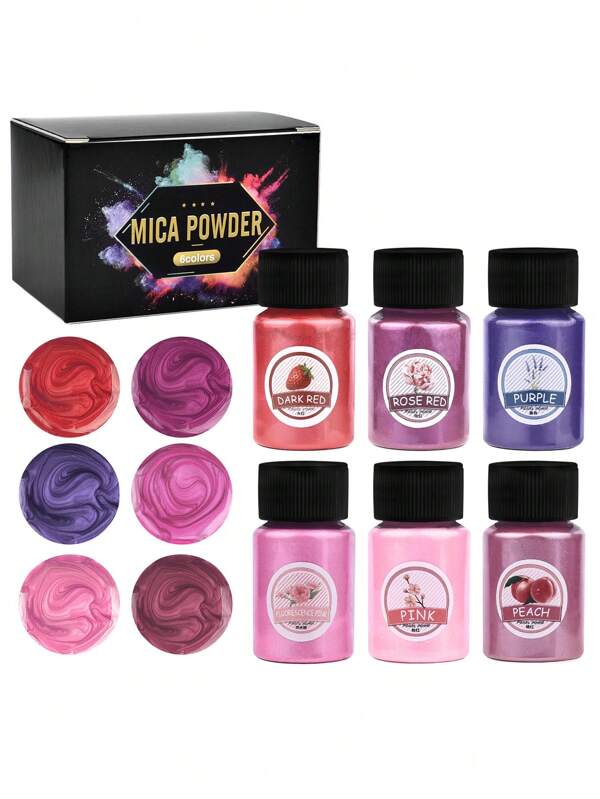 Diy 6-Color Mica Faux Pearl Pigment Powder For Silicone Mold Epoxy Resin Dyeing, Candle Making