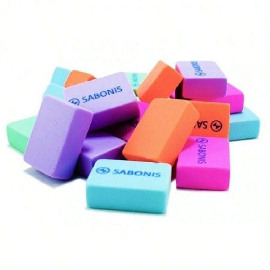 Goma Migajón Escolar Borra Lápiz Colores Surtidos Modelo 305 Caja con 60 Piezas - Multicolor - Ver 1
