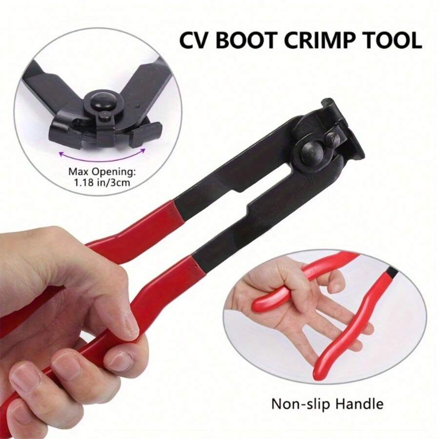 1pc, Joint Boot Clamp Plier, Hose Band Plier Banding Tool, Indoor Outdoor Repair Tool - Red - View 1