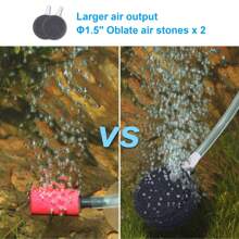 Aquarium Air Pump, Adjustable Air Pump With Dual Outlet, Air Stones & Silicone Tubes, Low Noise Fish Tank Oxygen Pump For Aquariums, Fish Tanks, Seafood Ponds - Black - View 7
