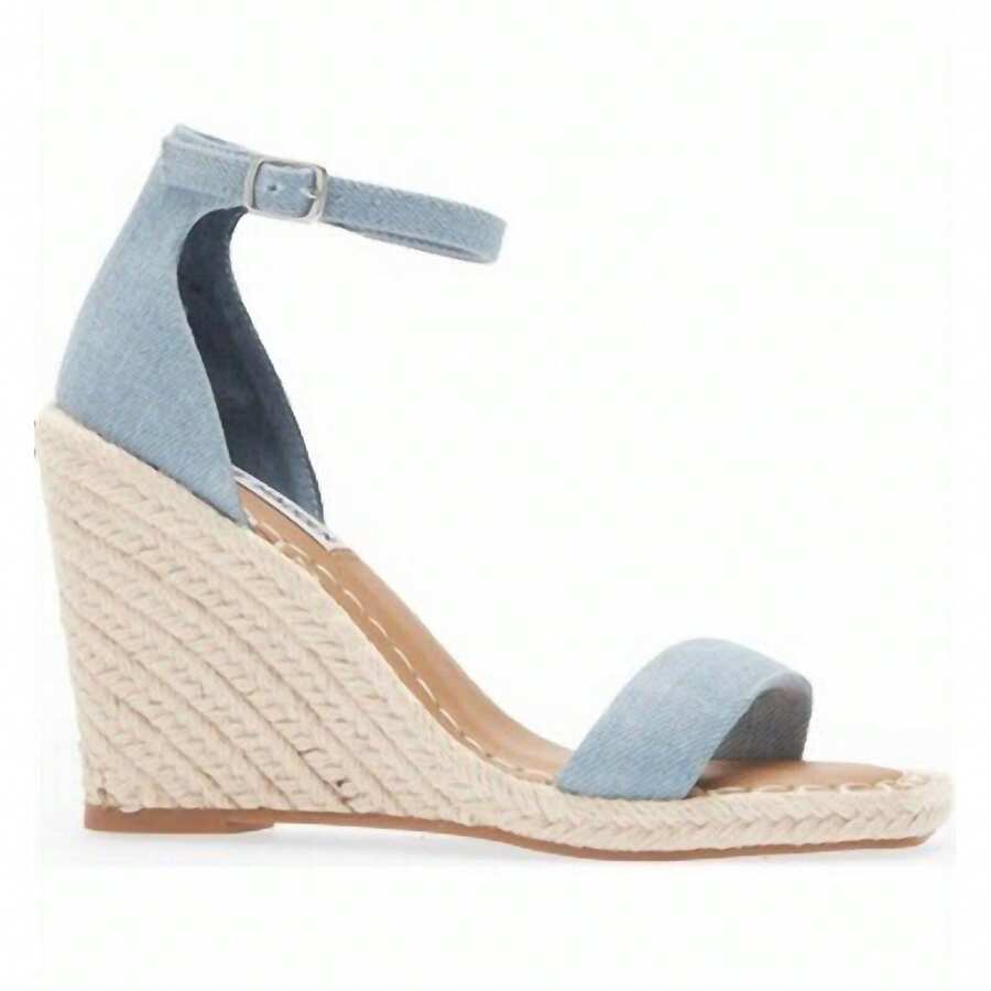 Submit Denim Wedge Sandal In Blue - 藍色 - 查看 1