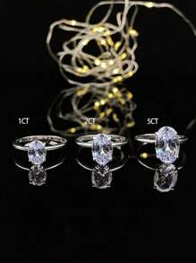 1ct/2ct/5ct Shiny Oval Engagement Ring/Wedding Ring, 925 Sterling Silver, Women's Promise Ring/Eternity Ring, Exquisite Jewelry Gift