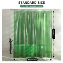 AmazerBath Shower Curtain Liner, 100% EVA Soft Clear Green Heavy Duty Shower Curtain And Liner 2-In-1, 72x72 Luxury Plastic Weighted Bathroom Shower Liner, 12 Rustproof Grommets & 3 Heavyweight Stones - 翡翠绿 - 查看 6