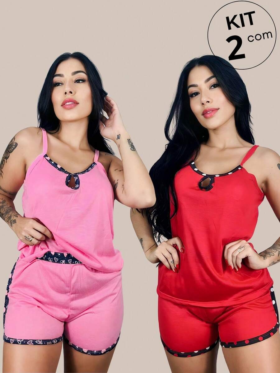 Women Pajama Sets - 彩色 - 查看 1