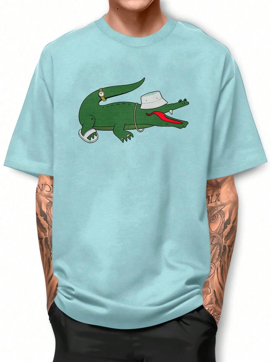 Men T-Shirts - 淺藍色 - 查看 1